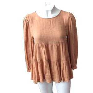 American Eagle Outfitters Apricot Babydoll Y2K Style Top size xxsmall